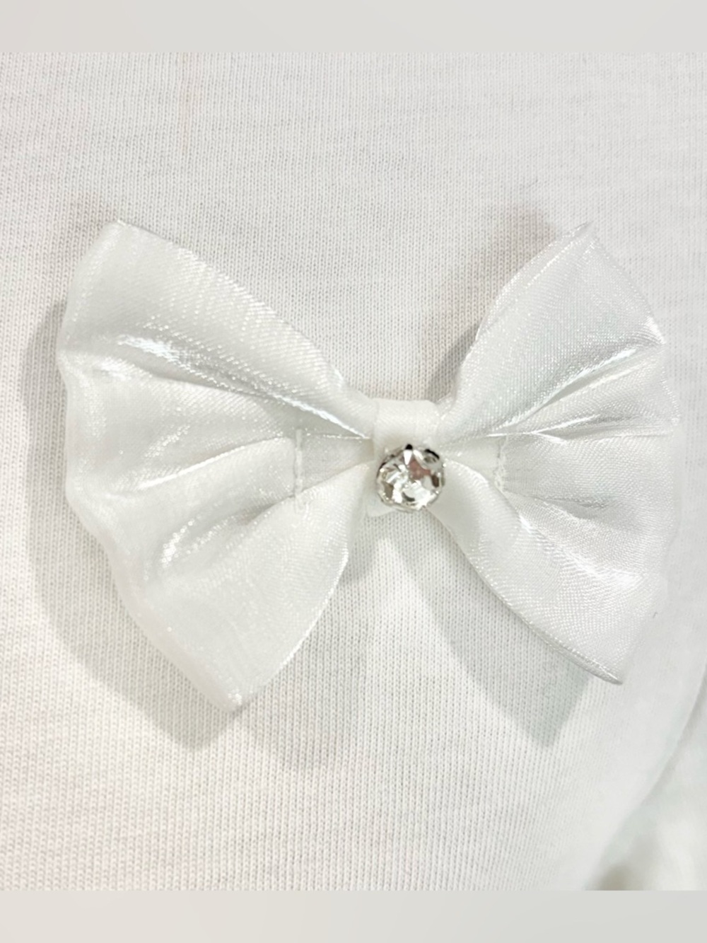Only white Onlolivia bow t-shirt